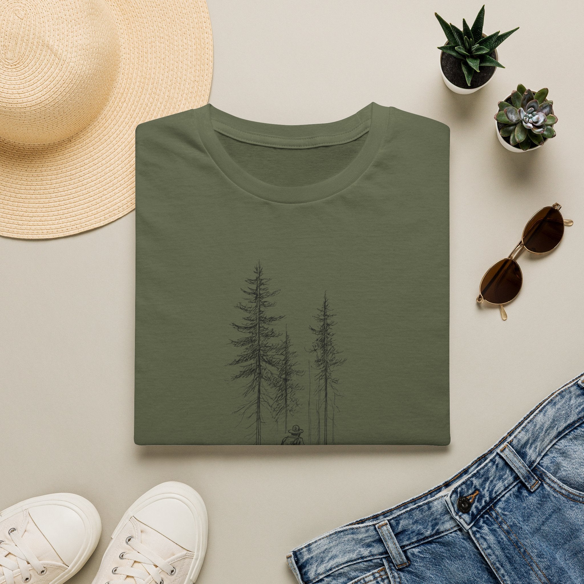 Hiker in Dark Forest T-Shirt