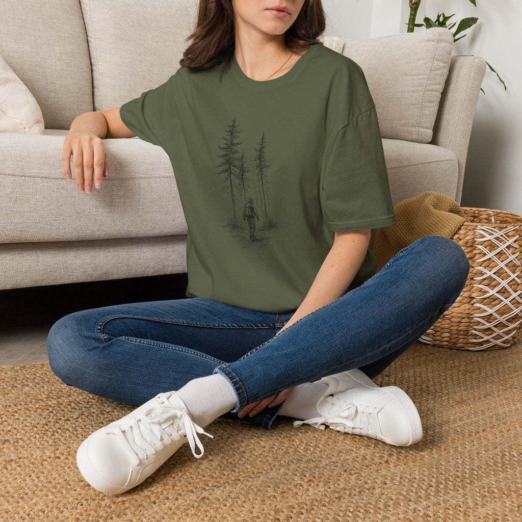 Hiker in Dark Forest T-Shirt