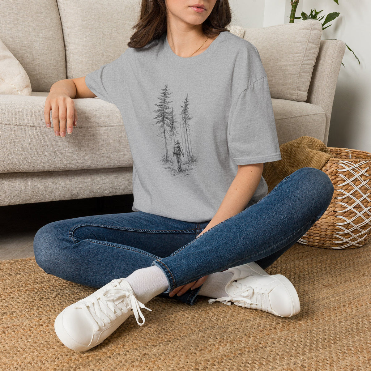 Hiker in Dark Forest T-Shirt
